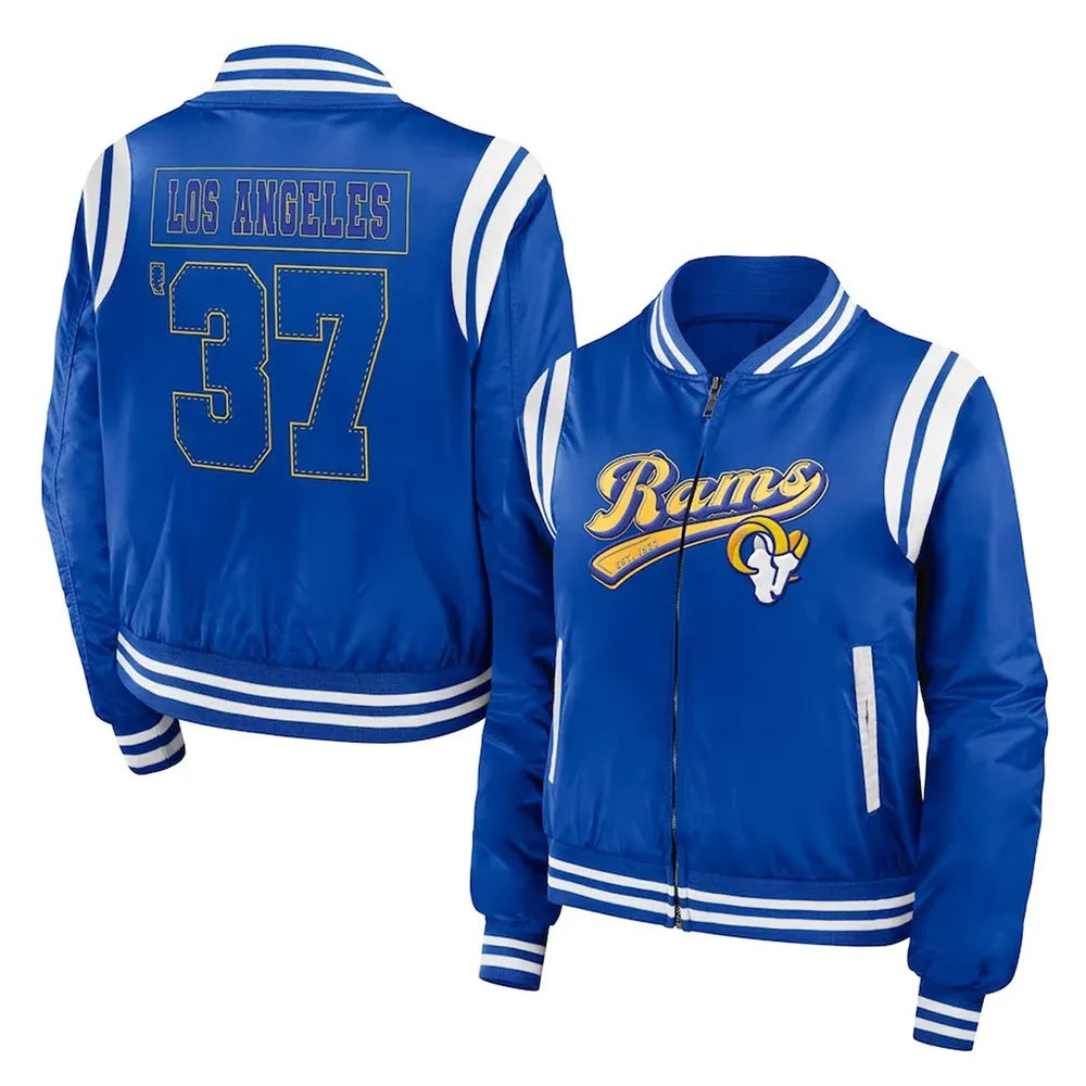 Los Angeles Rams Royal Bomber Full-Zip Jacket WorthVee