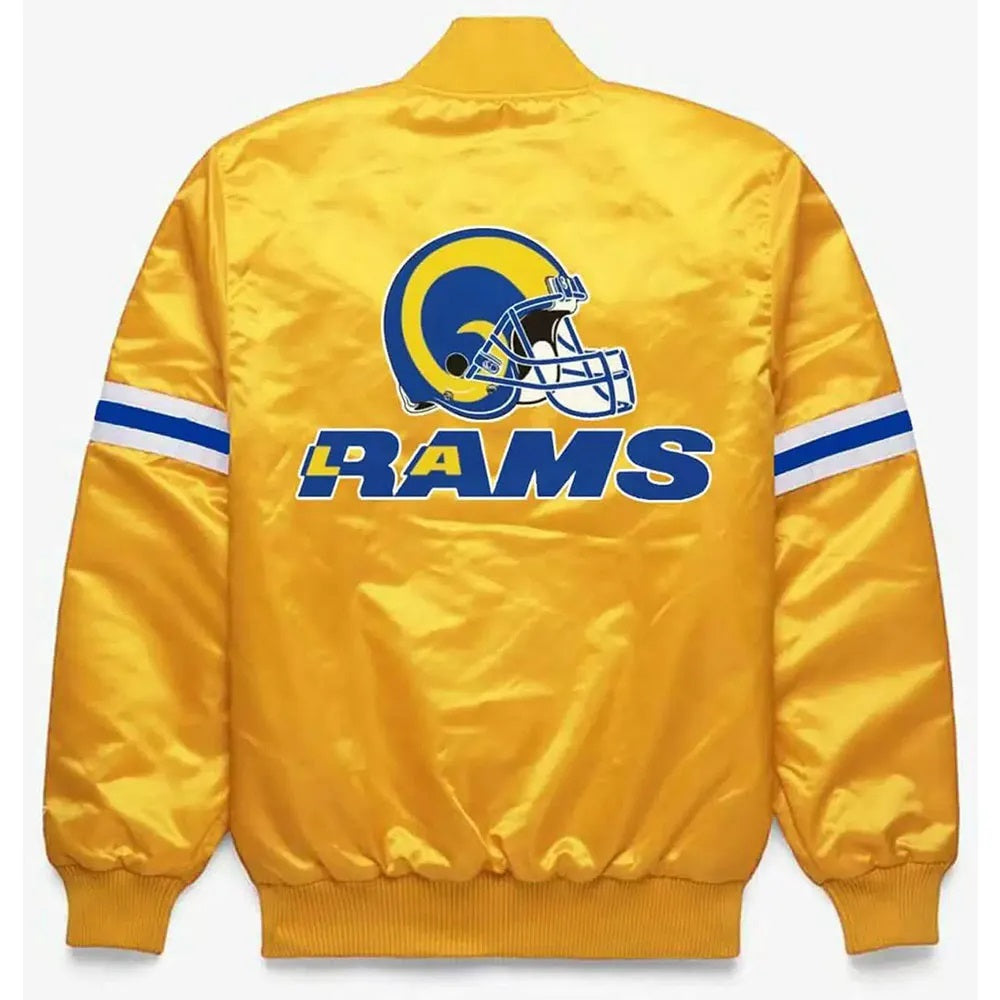 Los Angeles Rams Super Bowl XXXIV Yellow Satin Jacket WorthVee