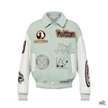Louis Vuitton Aqua & White Varsity Jacket Clanton Jacket