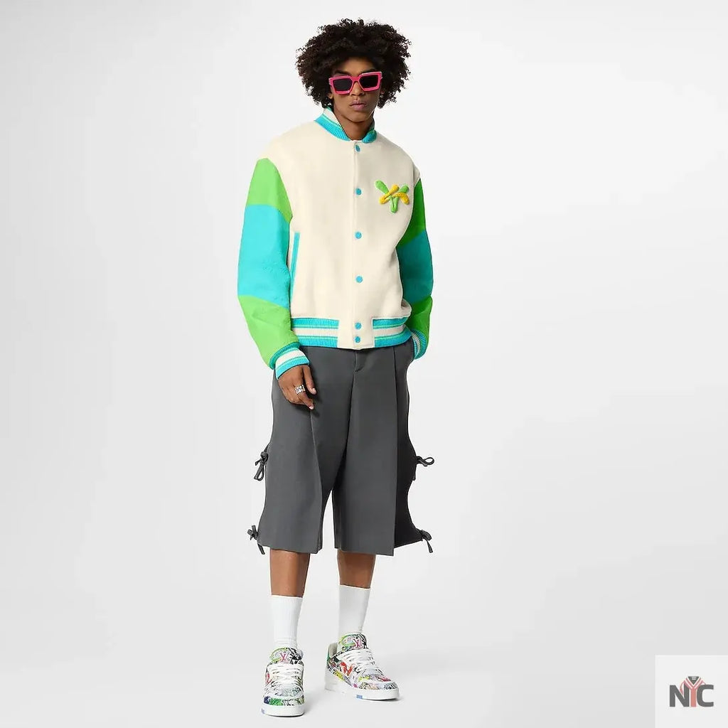 Louis Vuitton Rainbow Playground Varsity Blouson Jacket Clanton Jacket