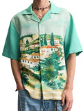 Love Island UK Boris Vidovic Landscape Printed Shirt Clanton Jacket