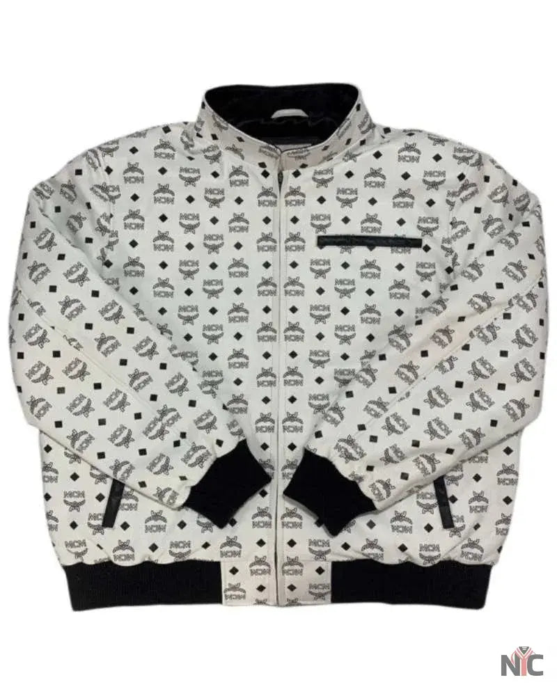 MCM Leather Printed Bomber Jacket Clanton Jacket