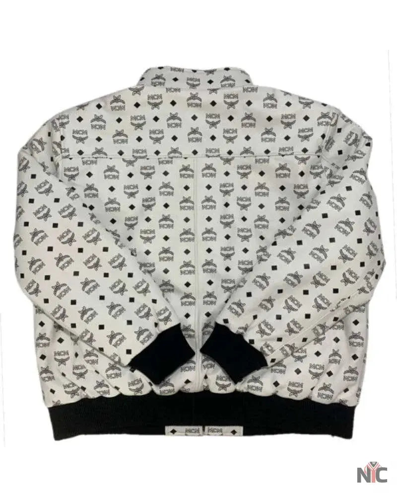 MCM Leather Printed Bomber Jacket Clanton Jacket