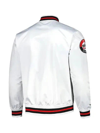 MLS 2025 D.C. United White Satin Varsity Jacket Clanton Jacket
