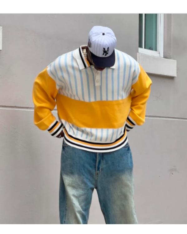 House Of Payne S14 Larramie Doc Shaw Knitted Stripe Polo Shirt