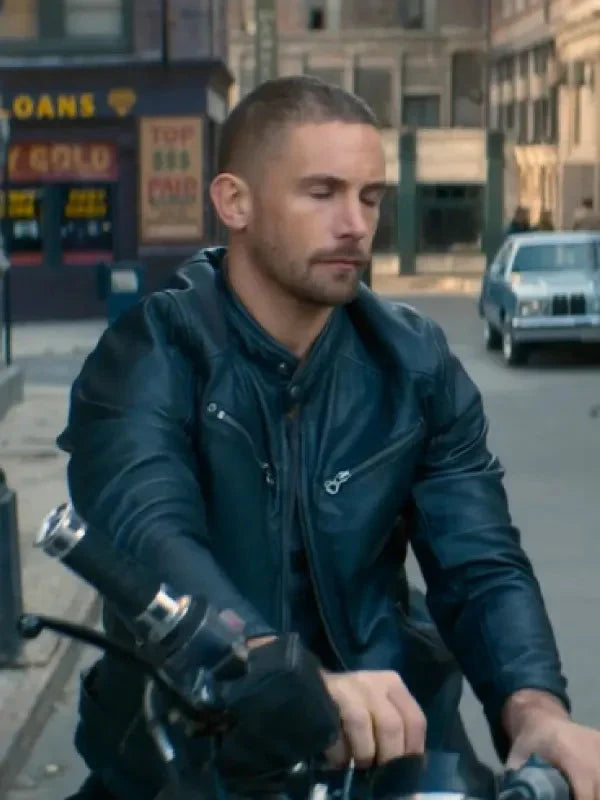 Man with No Past Adam Woodward Black Leather Jacket Clanton Jacket