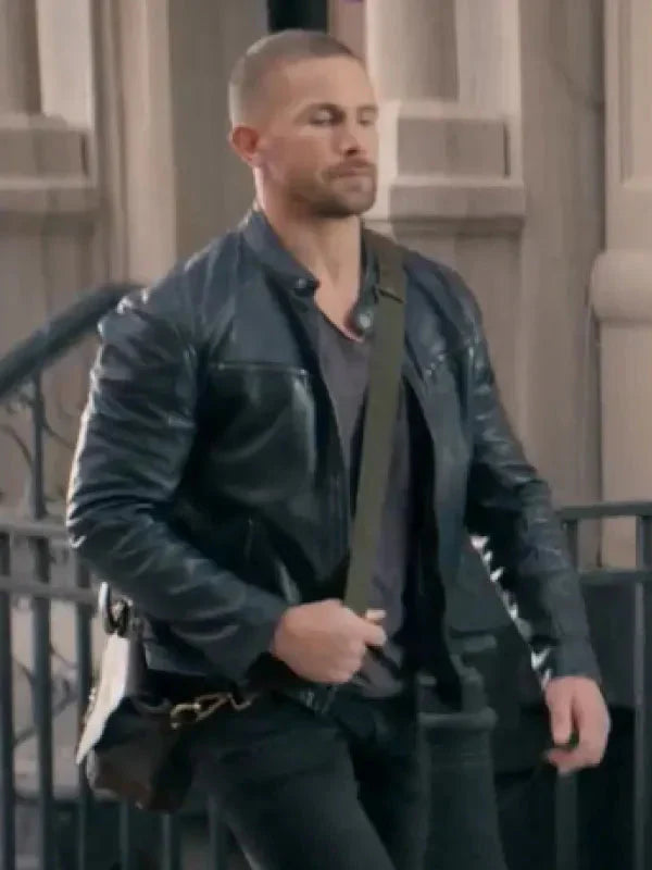 Man with No Past Adam Woodward Black Leather Jacket Clanton Jacket