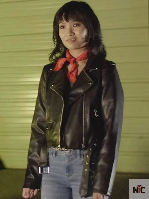 Marieka Prom Killer Clown Girls Black Leather Jacket Clanton Jacket