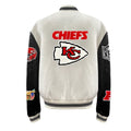Kansas City Chiefs Jeff Hamilton White Wool & Leather Varsity Jacket WorthVee