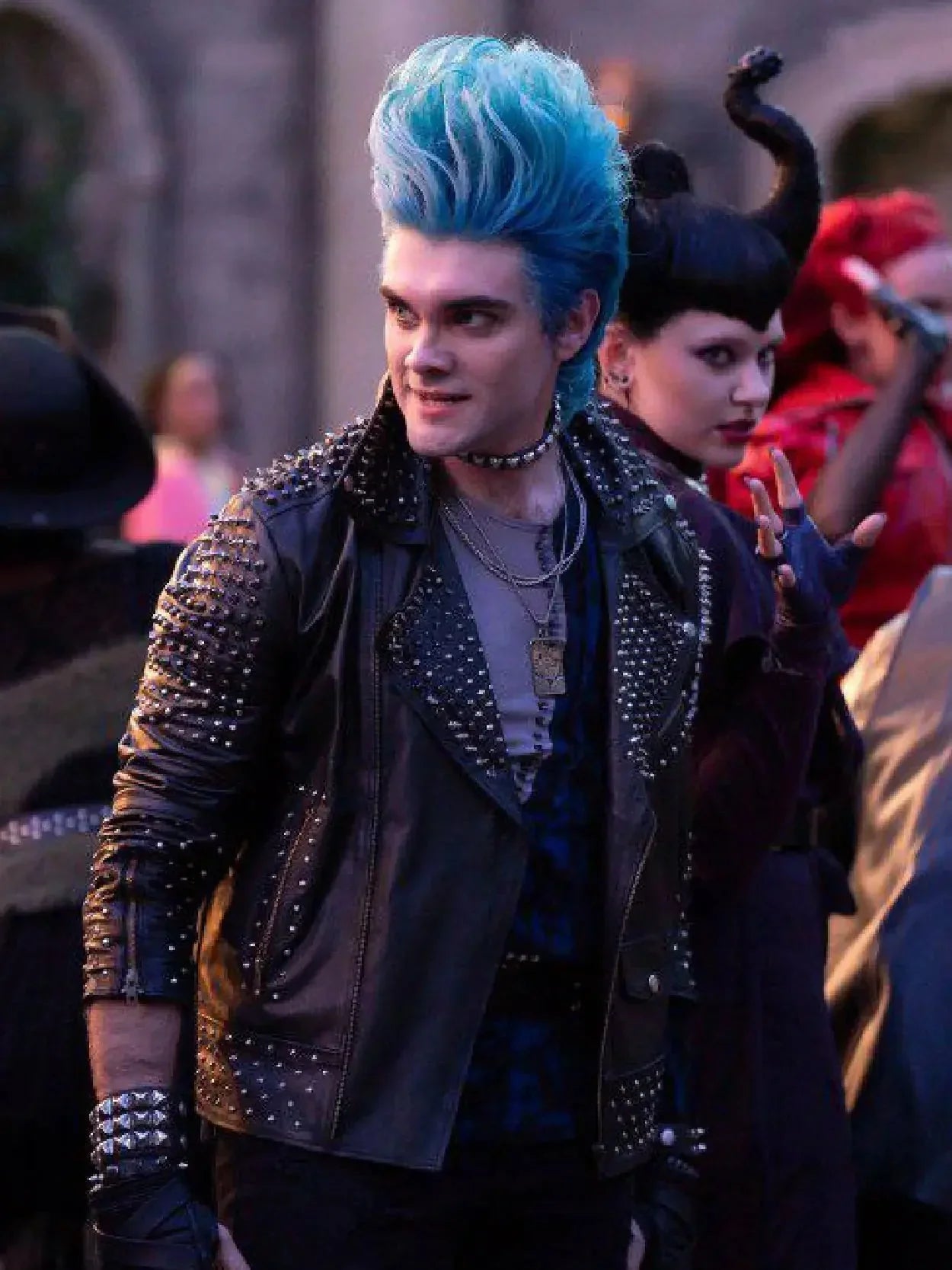 Descendants: The Rise of Red 2024 Hades Studded Leather Jacket Clanton Jacket