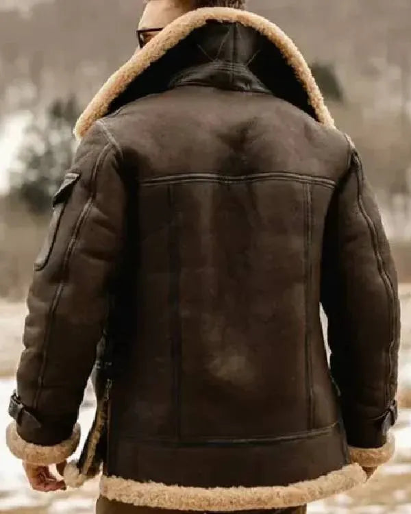 Matthew Belted Cuffs Shearling Leather Jacket