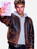 Matthew Broome My Fault London Distressed Leather Jacket Clanton Jacket