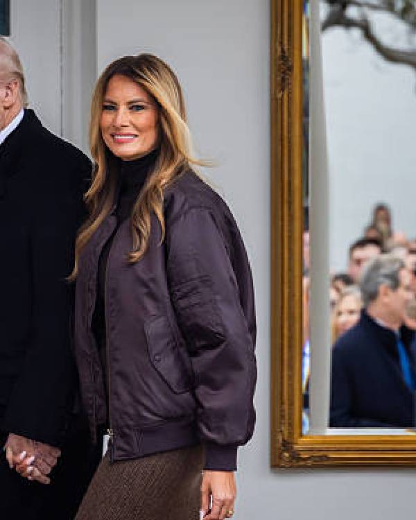 Melania Trump Brown Bomber Jacket