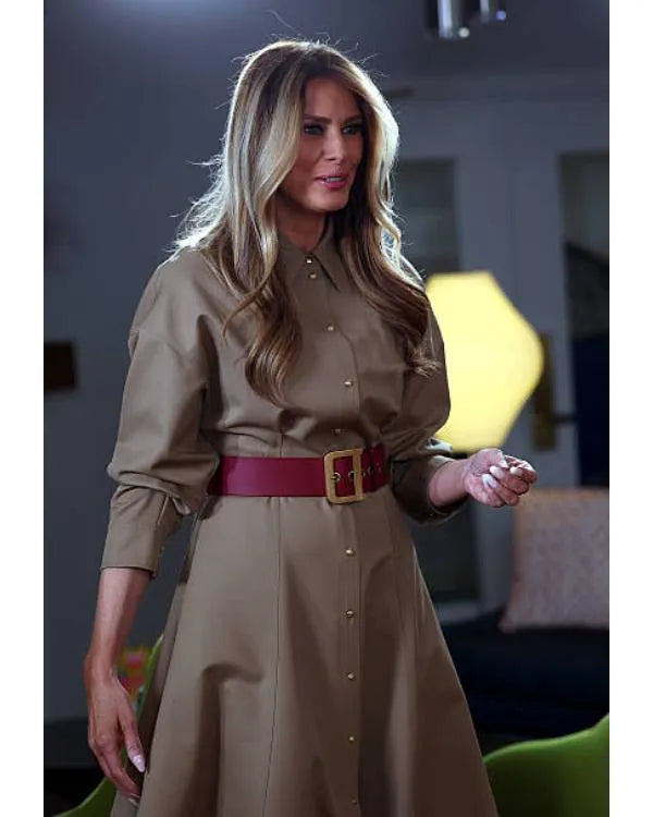 Melania Trump visits Children Trench Coat