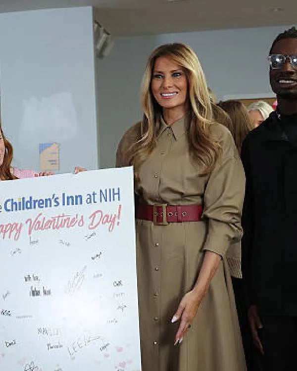 Melania Trump visits Children Trench Coat