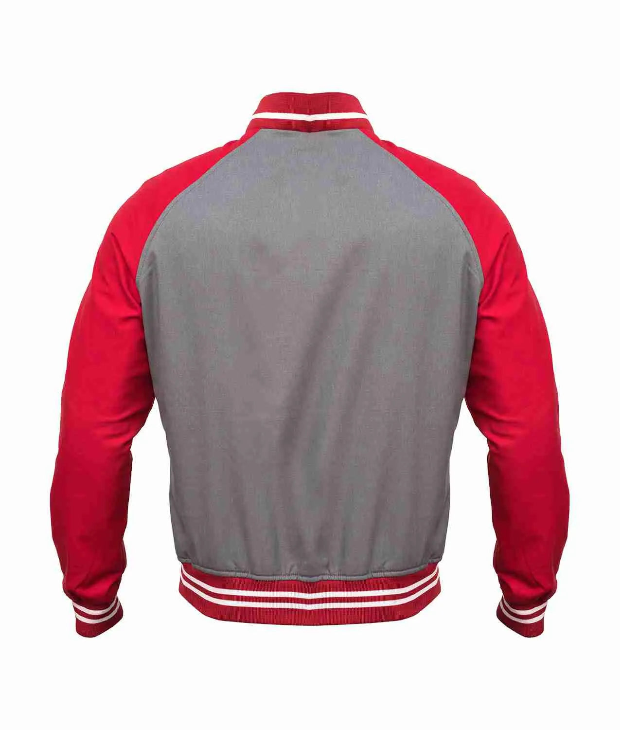 Men Red And Grey Varsity Jacket