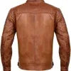 Men Slim Fit Biker Brown Leather Jacket