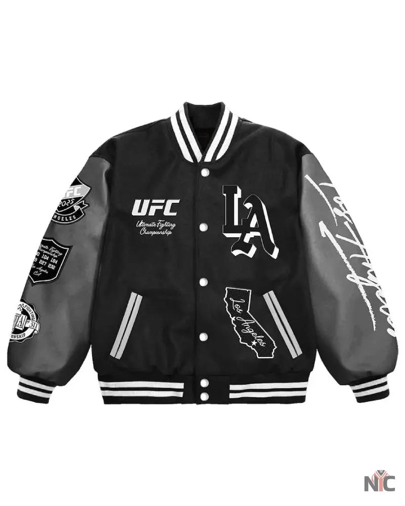 Men’s Black UFC 311 Los Angeles Full-Snap Varsity Jacket Clanton Jacket