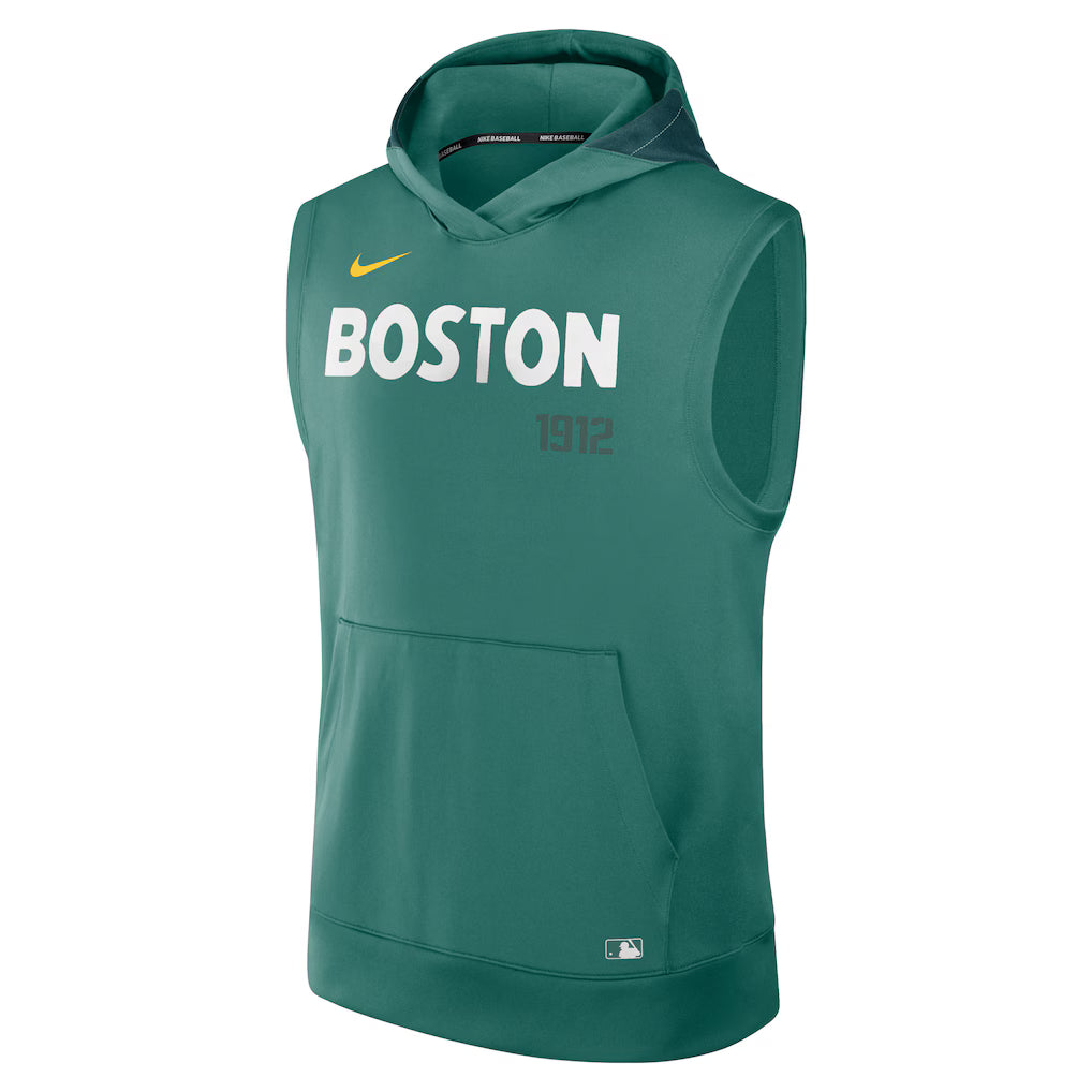 Men’s Boston Red Sox Nike Green 2025 Sleeveless Pullover Hoodie Clanton Jacket