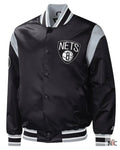 Men’s Brooklyn Nets Starter Black Force Play Satin Full-Snap Varsity Jacket Clanton Jacket