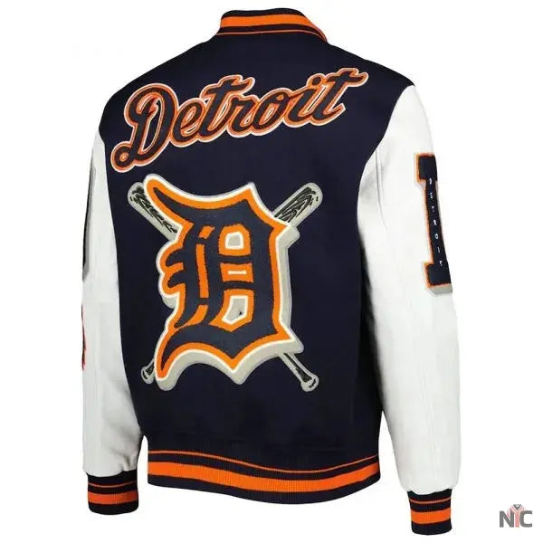 Men’s Detroit Tigers Mash Up Logo Varsity Full-zip Jacket Clanton Jacket