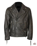 Men’s Elbow Patch Biker Leather Jacket Clanton Jacket