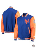 Men’s New York Mets Orange & Blue Varsity Jacket Clanton Jacket