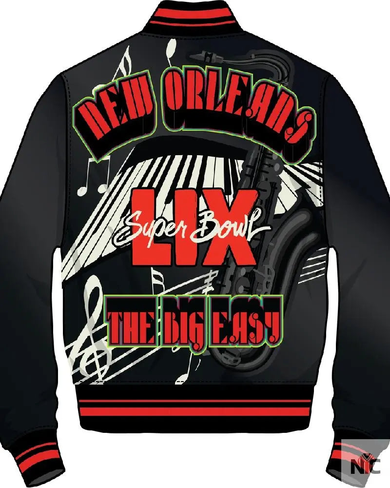 Men’s Pro Standard Black Super Bowl LIX 59 Rib Sublimated Satin Jacket Clanton Jacket
