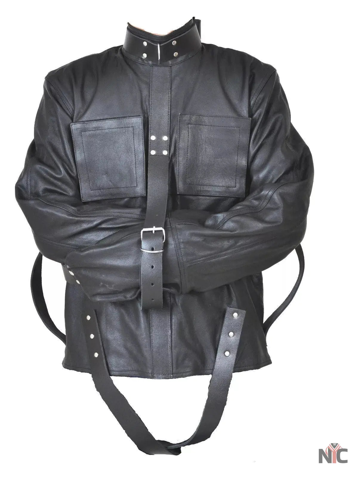 Men’s Real Heavy Duty Leather Straight Jacket Clanton Jacket