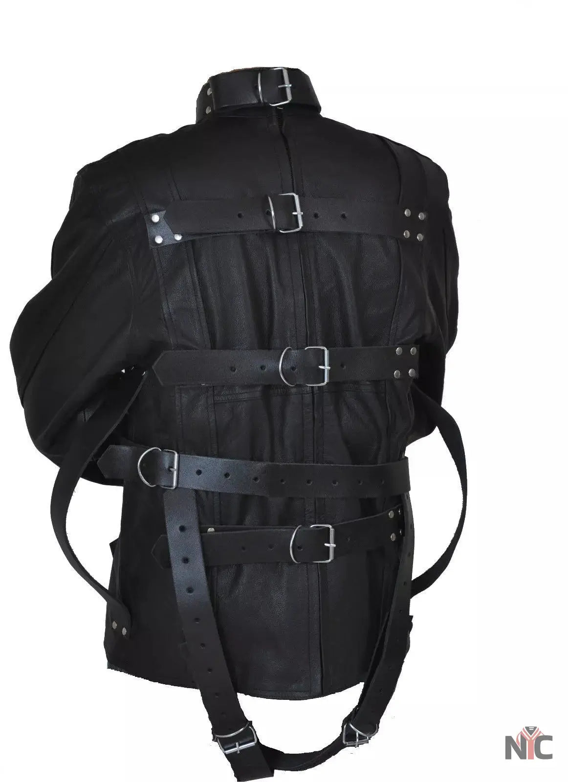 Men’s Real Heavy Duty Leather Straight Jacket Clanton Jacket