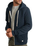 Men’s Corbet Quilted Navy Blue Zip-Up Hoodie WorthVee