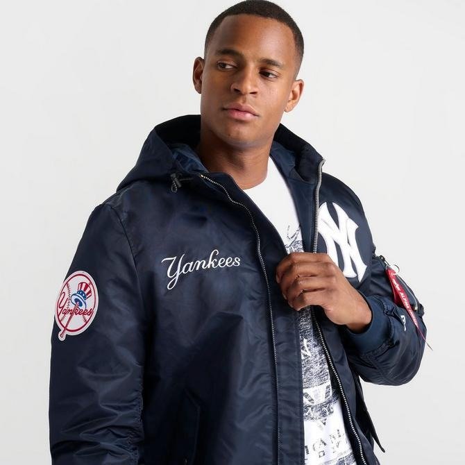 Men's New Era x Alpha Industries New York Yankees MLB Hooded Bomber Jacket Clanton Jacket