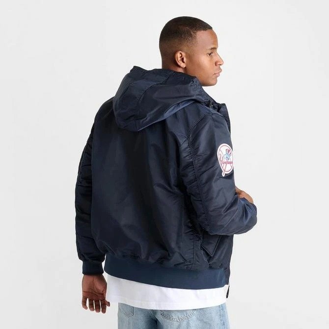 Men's New Era x Alpha Industries New York Yankees MLB Hooded Bomber Jacket Clanton Jacket