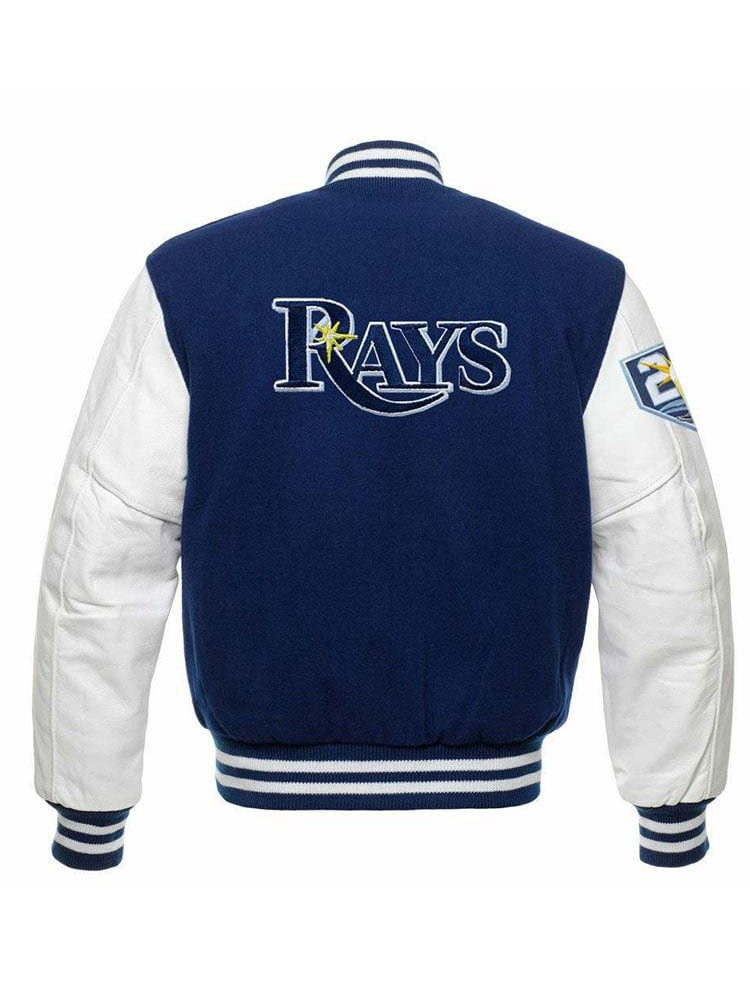 Men’s TB Rays Blue and White Letterman Jacket WorthVee
