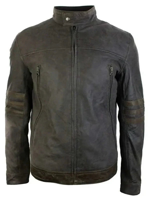 Men’s X-Men Origins Wolverine Brown Vintage Leather Jacket Shopotiny
