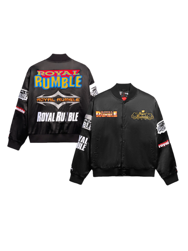 Men's Chalk Line Black Royal Rumble Historic Logos Quilted Satin Full-Snap Jacket USA Jackets