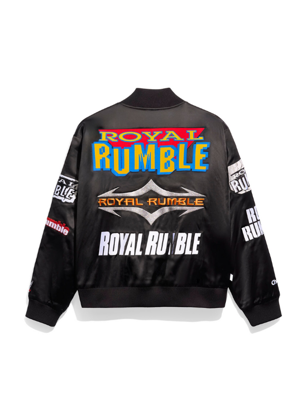 Men's Chalk Line Black Royal Rumble Historic Logos Quilted Satin Full-Snap Jacket USA Jackets