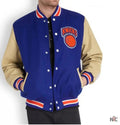 Mens New York Knicks Blue Letterman Jacket Clanton Jacket
