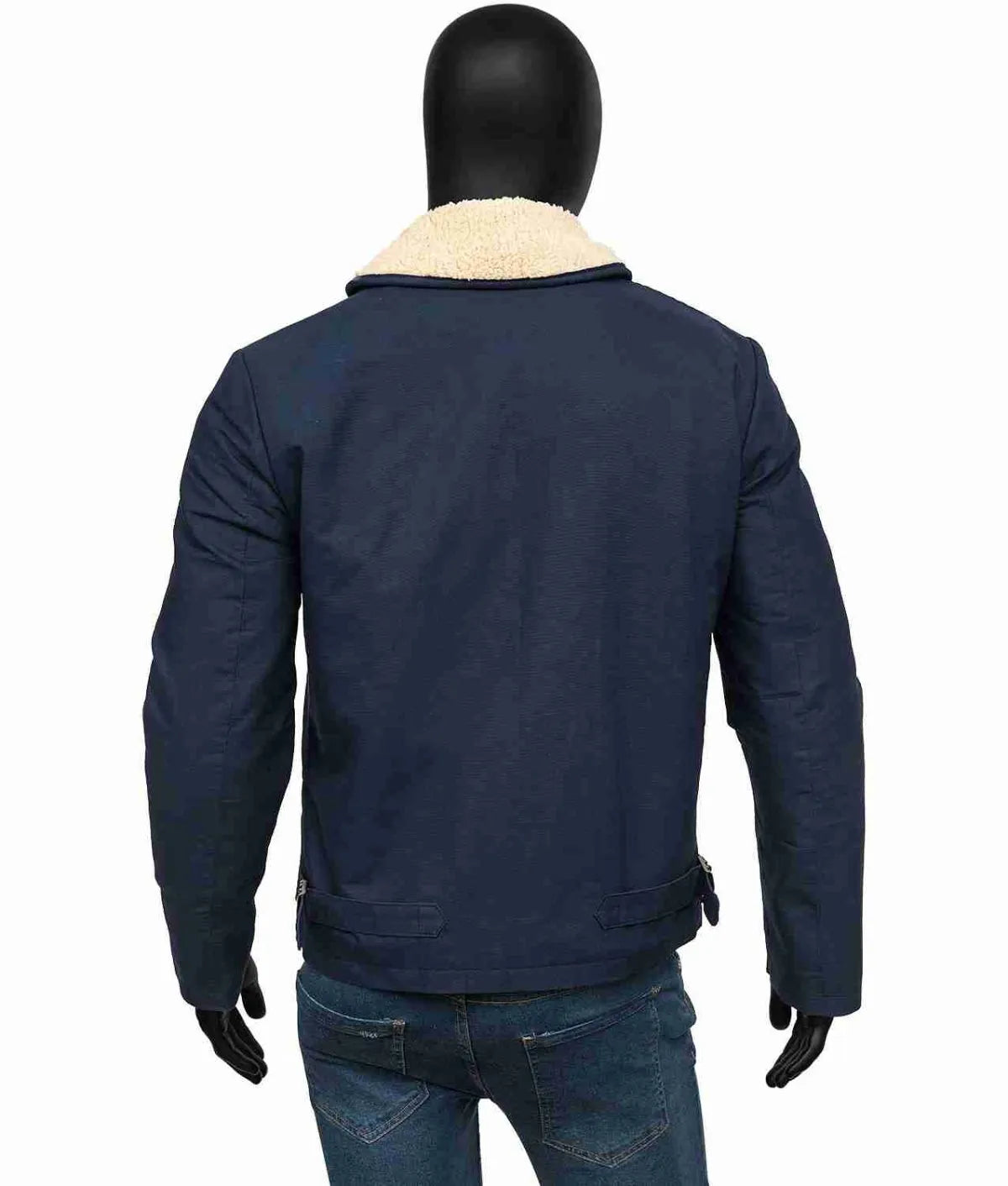 Mens Blue Shearling Jacket