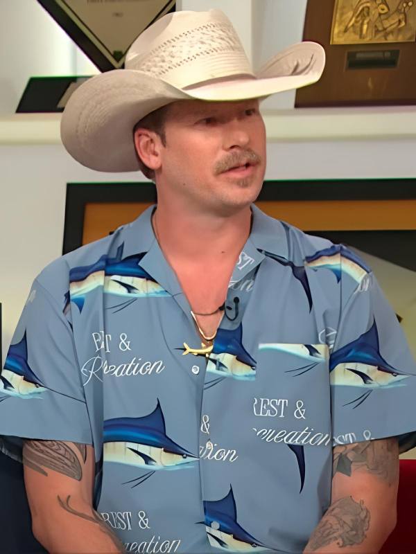 The Today Show Brian Kelley Blue Printed Shirt Clanton Jacket
