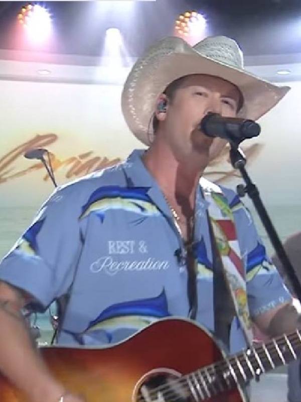 The Today Show Brian Kelley Blue Printed Shirt Clanton Jacket