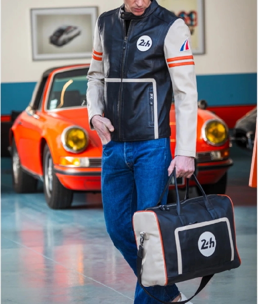 Mans Karl 24h Le Ecru Black Leather Jacket USA Jackets