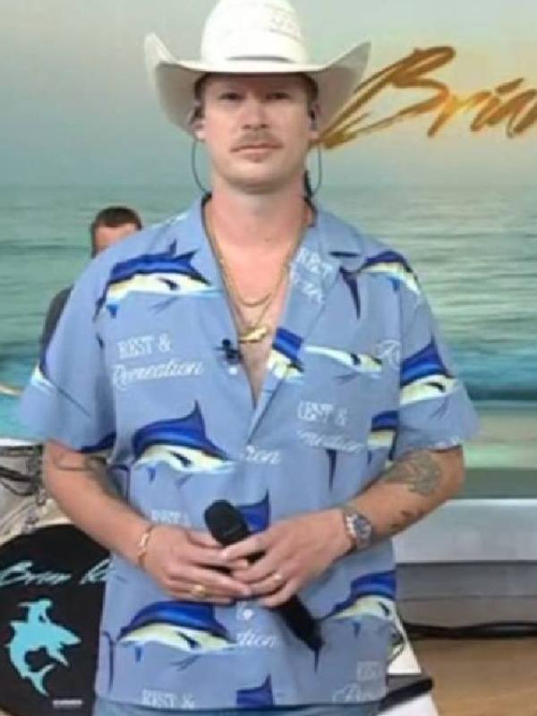 The Today Show Brian Kelley Blue Printed Shirt Clanton Jacket