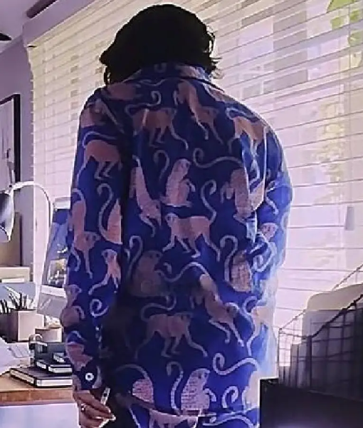 The Roses Olivia Colman Blue Printed Shirt USA Jackets