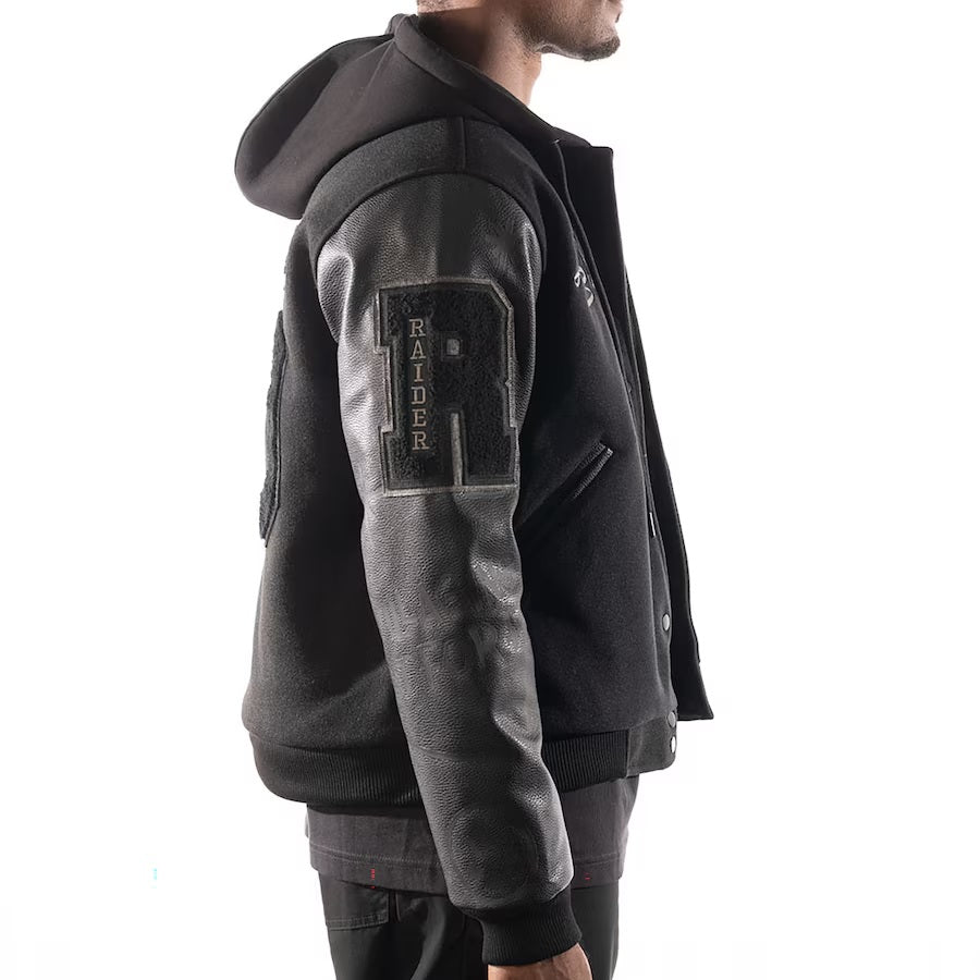 Mens Las Vegas Raiders x The Wild Collective Varsity Jacket WorthVee