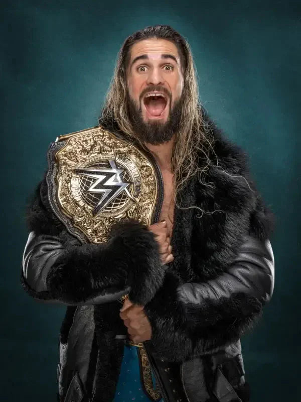 Men’s Monday Night RAW Black Leather Fur Jacket USA Jackets