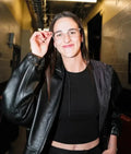 Caitlin Clark 2025 WNBA Playoffs Semifinal Black Leather Jacket USA Jackets