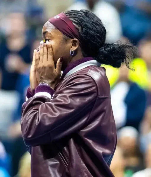 Coco Gauff 2025 US Open Leather Varsity Jacket USA Jackets