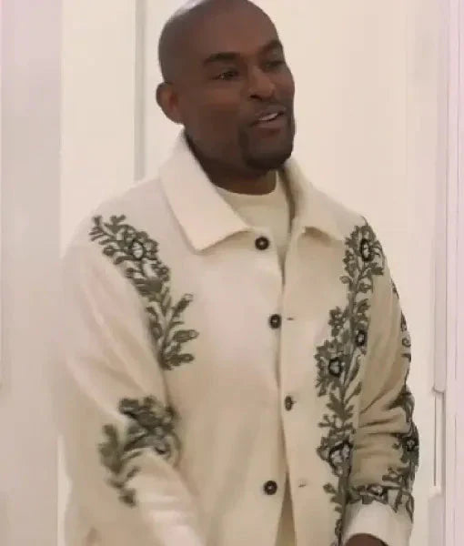 Celebs Go Dating Leaf Embroidered Jacket USA Jackets