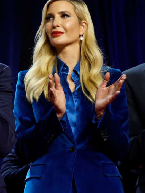 Ivanka Trump Blue Velvet Suit USA Jackets